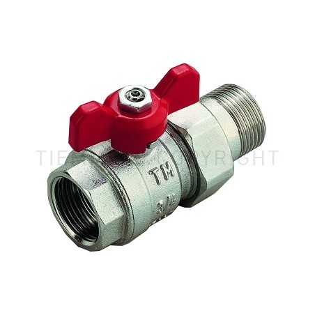 VALVOLA SFERA NI ORING PER COLL 1" ISO228 LEVA FARF ROSSA - 2121 TIEMME 2120002 1
