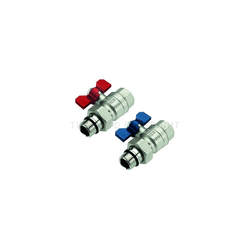 VALVOLA SFERA NI ORING PRETENUTA PER COLL 3/4" ISO228 LEVA FARF BLU - 2121R TIEMME 2120020 1