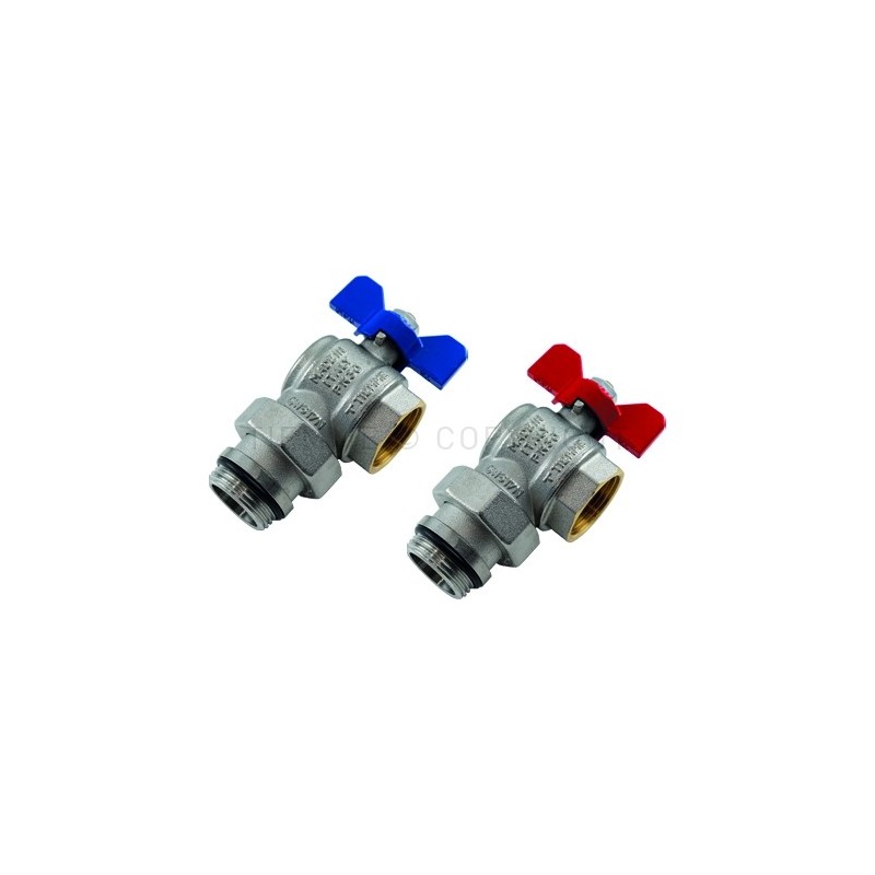 VALVOLA SFERA 90 gradi NI ORING PRETENUTA PER COLL 3/4" ISO228 LEVA FARF BLU - 2182R TIEMME 2120049 1