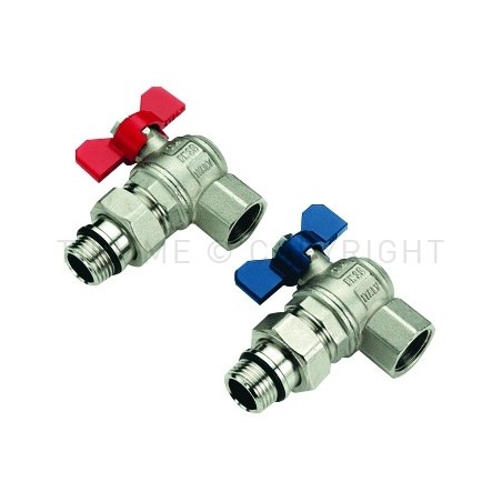 VALVOLA SFERA 90 gradi NI GUARNIZIONE PIANA PRETENUTA PER COLL 3/4" ISO228 LEVA FARF ROSSA - 2180CPR TIEMME 2120056 1