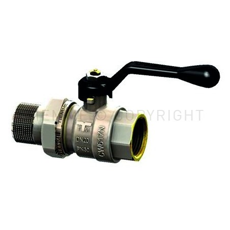 VALVOLA SFERA NI ORING PER COLL 1"1/4 ISO228 LEVA ALLUMINIO NERA - 2144 TIEMME 2120203 1