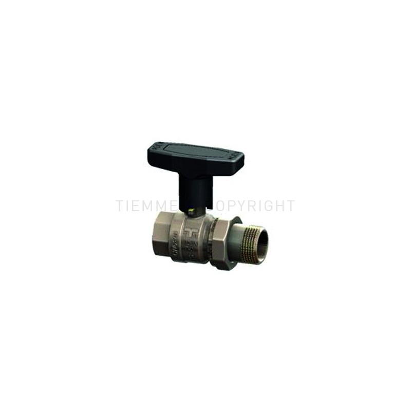 VALVOLA SFERA NI GUARN PIANA PER COLL 3/4" ISO228 MANIGLIA PLASTICA A T CON INSERTO NERO - 2121CPT TIEMME 2120205 1 VALVOLA SFERA NI GUARN PIANA PER COLL 3/4" ISO228 MANIGLIA PLASTICA A T CON INSERTO NERO - 2121CPT TIEMME 2120205 1