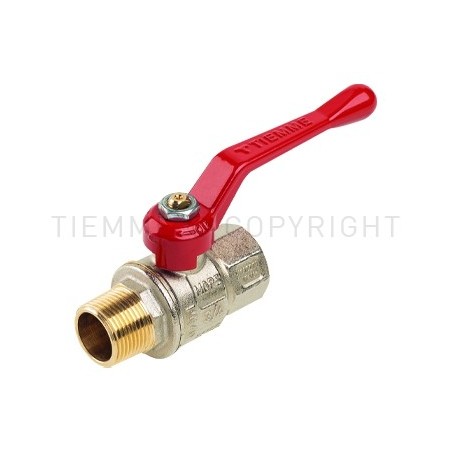 VALVOLA SFERA NI URAGANO ACQUA M - F 1" ISO7 LEVA ALLUMINIO ROSSA - 2211R TIEMME 2200008 1