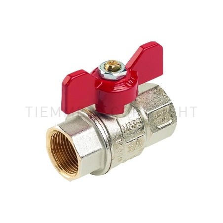 VALVOLA SFERA NI URAGANO ACQUA F - F 1" ISO7 LEVA FARF NERA - 2220N TIEMME 2200063 1