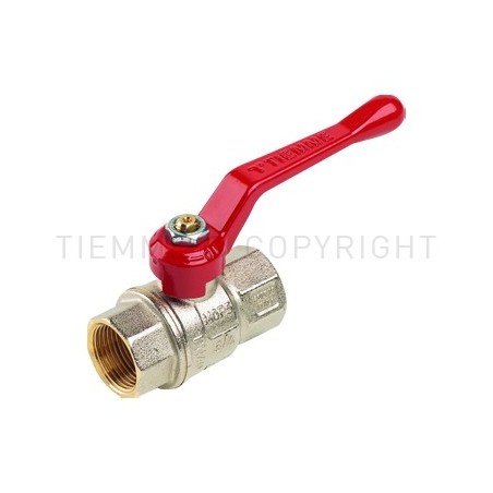 VALVOLA SFERA NI URAGANO ACQUA F - F 3" ISO7 LEVA ALLUMINIO ROSSA - 2210R TIEMME 2200074 1