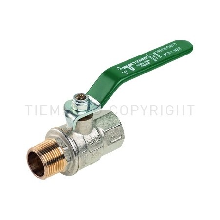 VALVOLA SFERA NI URAGANO ACQUA M - F 1"1/4 ISO7 LEVA ACCIAIO PIATTA PLASTIF VERDE - 2231V TIEMME 2200139 1