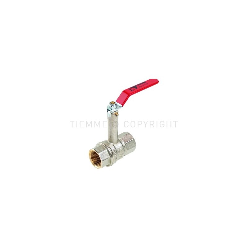 VALVOLA SFERA NI URAGANO ACQUA F - F PER COIBENTAZIONE 3/4" ISO7 LEVA ACCIAIO PIATTA PLASTIF ROSS - 2232 TIEMME 2200193 1