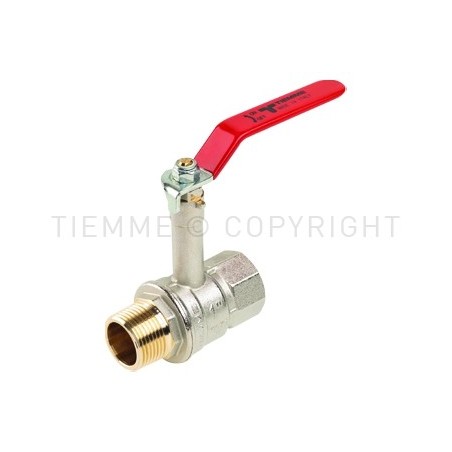VALVOLA SFERA NI URAGANO ACQUA M - F PER COIBENTAZIONE 1"1/2 ISO7 LEVA ACCIAIO PIATTA PLASTIF ROS - 2233 TIEMME 2200202 1