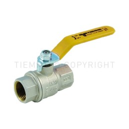 VALVOLA SFERA NI URAGANO GAS F - F 4" ISO7 LEVA ACCIAIO PIATTA PLASTIF GIALLA - 2200G TIEMME 2210019 1