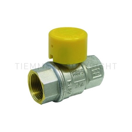 VALVOLA SFERA NI URAGANO GAS F - F 1" ISO7 LEVA PIOMB CON CAPPUCCIO GIALLO - 2240G TIEMME 2210021 1