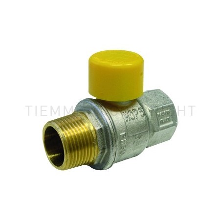 VALVOLA SFERA NI URAGANO GAS M - F 1/2" ISO7 LEVA PIOMB CON CAPPUCCIO GIALLO - 2241G TIEMME 2210035 1