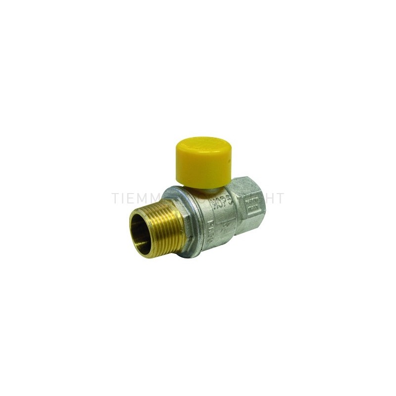 VALVOLA SFERA NI URAGANO GAS M - F 1"1/2 ISO7 LEVA PIOMB CON CAPPUCCIO GIALLO - 2241G TIEMME 2210038 1