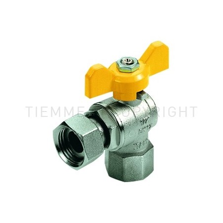 VALVOLA SFERA 90 gradi NI GAS F/GIRELLO 1/2" ISO7 LEVA FARF GIALLA - 2262G TIEMME 2220012 1
