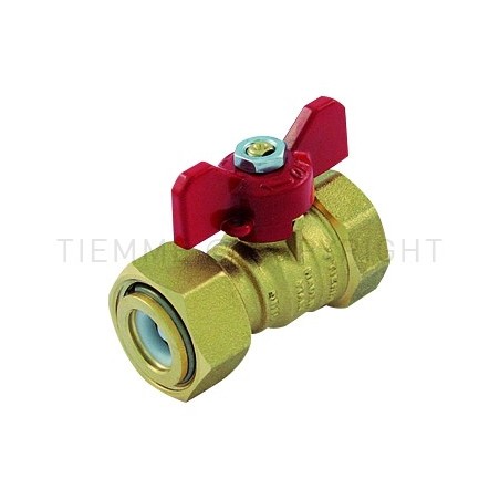 VALVOLA SFERA NI ACQUA F/GIRELLO CHECK VALVE 3/4"FEM ISO228X1" FEM LEVA FARF PIOMB ROSSA - 2263CK TIEMME 2260023 1
