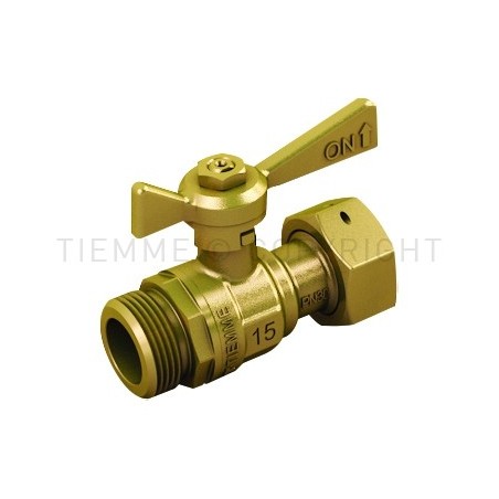 VALVOLA SFERA ACQUA M/GIRELLO 3/4"MASX3/4"FEM ISO228 LEVA OTTONE - 2266OT TIEMME 2260028 1