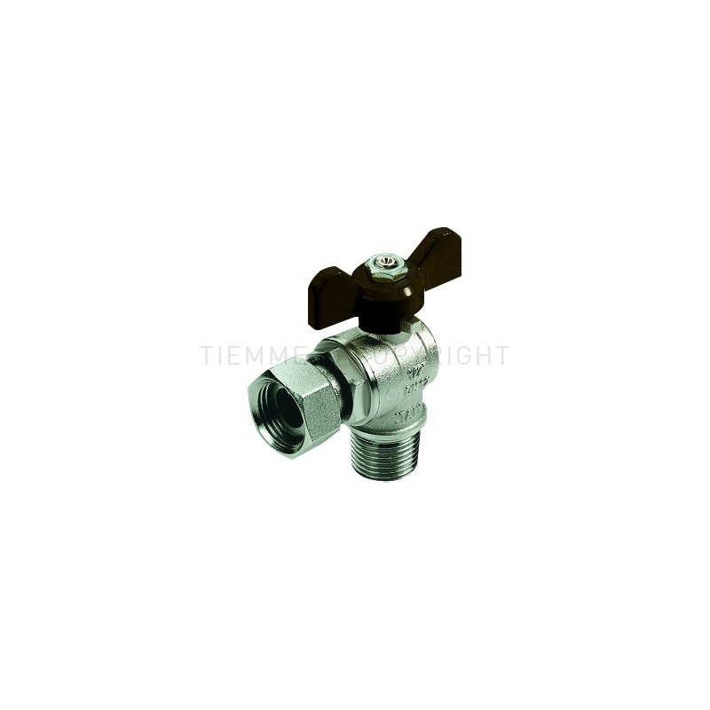 VALVOLA SFERA 90 gradi NI ACQUA M/GIRELLO 3/4" ISO7 MAS/3/4"FEM LEVA FARF NERA - 2224N TIEMME 2260030 1