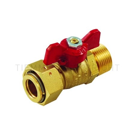 VALVOLA SFERA ACQUA M/GIRELLO 1/2"MAS ISO7X3/4"FEM LEVA FARF PIOMB NERA - 2266N TIEMME 2260047 1