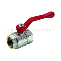 VALVOLA SFERA NI SCIROCCO ACQUA F - F 1/2" ISO228 LEVA ALLUMINIO ROSSA - 2310 TIEMME 2310002 1