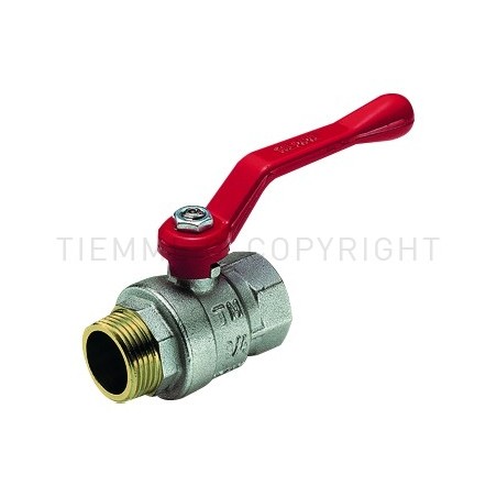VALVOLA SFERA NI SCIROCCO ACQUA M - F 1"1/2 ISO228 LEVA ALLUMINIO ROSSA - 2311 TIEMME 2310025 1