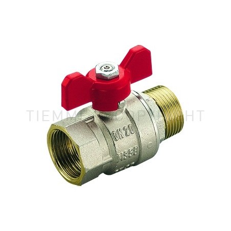 VALVOLA SFERA NI SCIROCCO ACQUA M - F 1/4" ISO7 LEVA FARF ROSSA - 2321 TIEMME 2310052 1