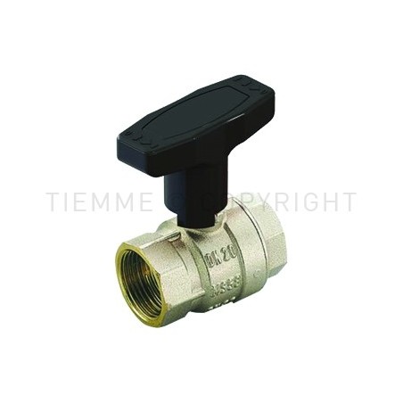 VALVOLA SFERA NI SCIROCCO ACQUA F - F 3/4" ISO228 MANIGLIA PLASTICA A T CON INSERTO NERO - 2325T TIEMME 2310345 1