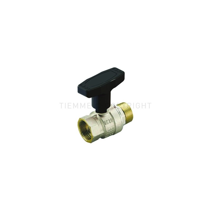 VALVOLA SFERA NI SCIROCCO ACQUA M - F 3/4" ISO228 MANIGLIA PLASTICA A T CON INSERTO NERO - 2326T TIEMME 2310348 1