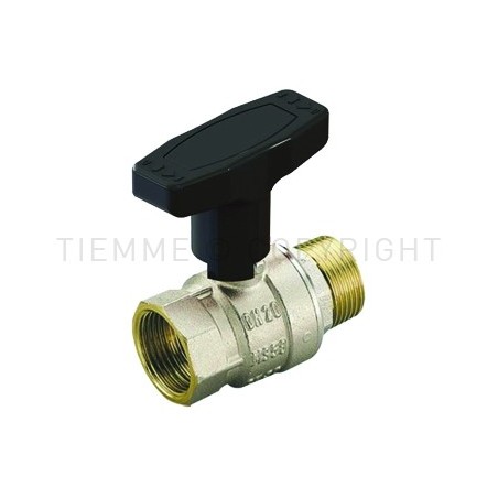 VALVOLA SFERA NI SCIROCCO ACQUA M - F 3/4" ISO228 MANIGLIA PLASTICA A T CON INSERTO NERO - 2326T TIEMME 2310348 1