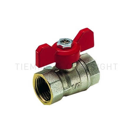 VALVOLA SFERA NI MISTRAL ACQUA F - F 1/2" ISO228 LEVA FARF ROSSA - 2370 TIEMME 2360002 1