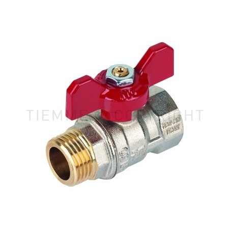 VALVOLA SFERA NI MISTRAL ACQUA M - F 3/4" ISO228 LEVA FARF ROSSA - 2371 TIEMME 2360006 1