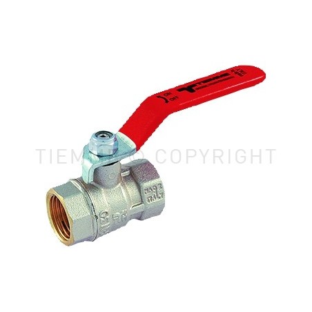 VALVOLA SFERA NI MISTRAL ACQUA F - F 2" ISO228 LEVA ACCIAIO PIATTA PLASTIF ROSSA - 2380 TIEMME 2360018 1