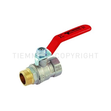 VALVOLA SFERA NI MISTRAL ACQUA M - F 3/4" ISO228 LEVA ACCIAIO PIATTA PLASTIF ROSSA - 2381 TIEMME 2360030 1
