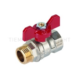VALVOLA SFERA NI MISTRAL ACQUA M - F 1"1/4 ISO228 LEVA FARF ROSSA - 2371 TIEMME 2360031 1