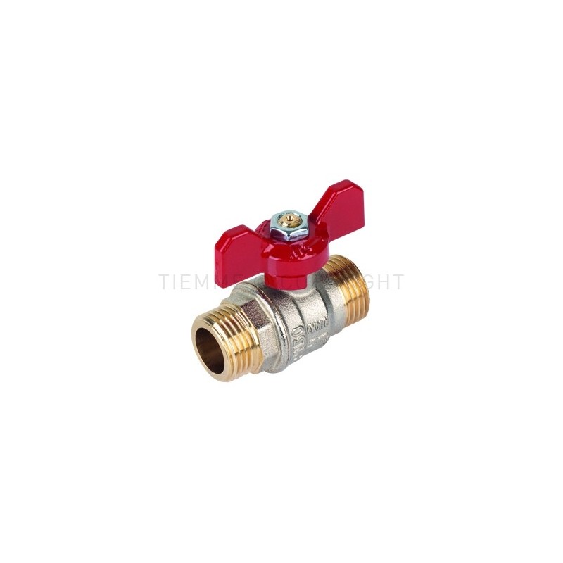 VALVOLA SFERA NI MISTRAL ACQUA M - M 3/4" ISO228 LEVA FARF ROSSA - 2372 TIEMME 2360038 1