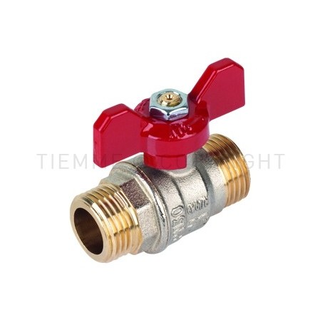 VALVOLA SFERA NI MISTRAL ACQUA M - M 3/4" ISO228 LEVA FARF ROSSA - 2372 TIEMME 2360038 1