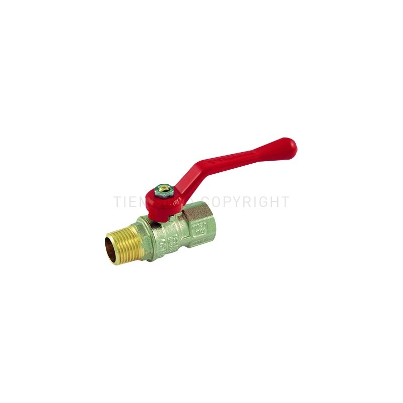 VALVOLA SFERA NI TORNADO ACQUA M - F 1"1/2 ISO7 LEVA ALLUMINIO ROSSA - 2361R07 TIEMME 2380022 1