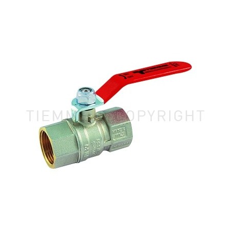VALVOLA SFERA NI TORNADO ACQUA F - F 1"1/2 ISO7 LEVA ACCIAIO PIATTA PLASTIF ROSSA - 2380R07 TIEMME 2380023 1