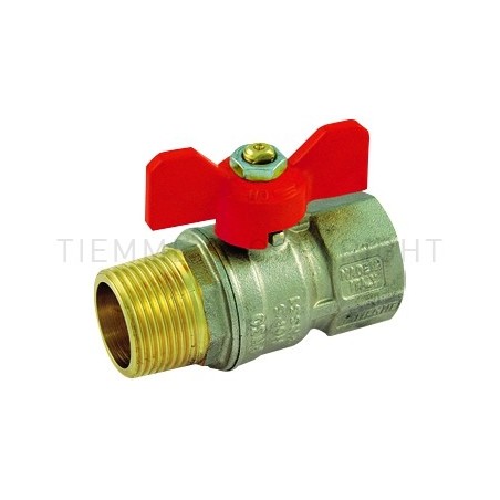 VALVOLA SFERA NI TORNADO ACQUA M - F 1"1/4 ISO7 LEVA FARF ROSSA - 2371R07 TIEMME 2380025 1