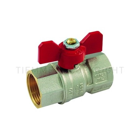 VALVOLA SFERA NI TORNADO ACQUA F - F 1"1/4 ISO7 LEVA FARF ROSSA - 2370R07 TIEMME 2380028 1