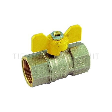 VALVOLA SFERA NI TORNADO GAS F - F 1/2" ISO7 LEVA FARF GIALLA - 2370G07 TIEMME 2390008 1