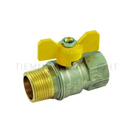 VALVOLA SFERA NI TORNADO GAS M - F 1"1/4 ISO7 LEVA FARF GIALLA - 2371G07 TIEMME 2390020 1