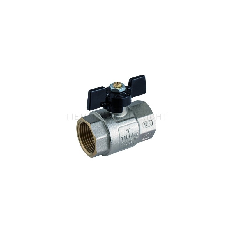 VALVOLA SFERA NI BURAN ACQUA F - F 1/2" ISO228 LEVA FARF NERA - 2460N TIEMME 2450010 1