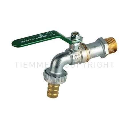 RUBINETTO SFERA GIA - NI EOLO NO FROST PORTAGOMMA 3/4" LEVA ACCIAIO PIATTA PLASTIF VERDE - 2531V TIEMME 2500059 1