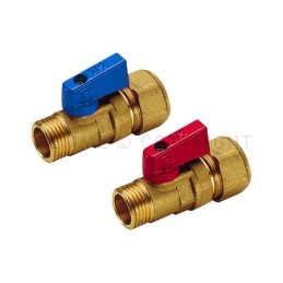 MINIVALVOLA SFERA STAMPATA 1/2" TUBO PE - X Ø 18 2 LEVA ROSSA - 2947 TIEMME 2940008 1