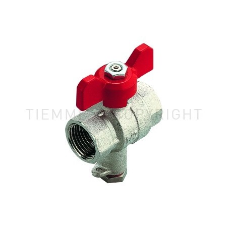 VALVOLA SFERA NI F - F ATT SONDATEMPERATURA 3/4" LEVA FARF ROSSA - 2985 TIEMME 2980001 1