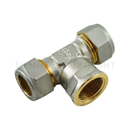 RACCORDO TEE F GIA - NI A COMPRES/OGIVA OT Ø 15X1/2"X15 - 1009N TIEMME 1000051 1
