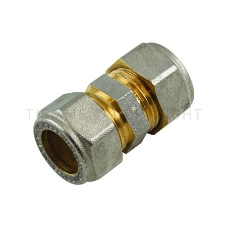 RACCORDO DIRITTO DOPPIO GIA - NI A COMPRES/OGIVA OT Ø 22 - 15 - 1001N TIEMME 1000085 1
