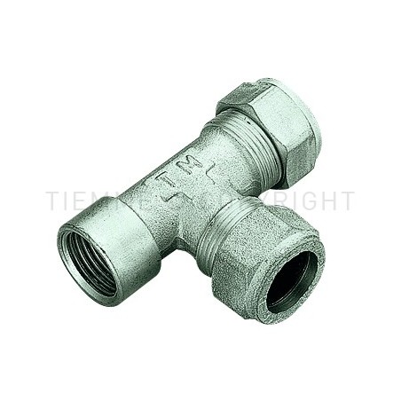 RACCORDO TEE F LATERALE NI A COMPRES/OGIVA OT Ø 22X22X1/2" - 1039N TIEMME 1000096 1