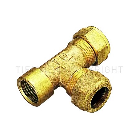 RACCORDO TEE F LATERALE A COMPRES/OGIVA OT Ø 22X22X3/4" - 1039 TIEMME 1000112 1