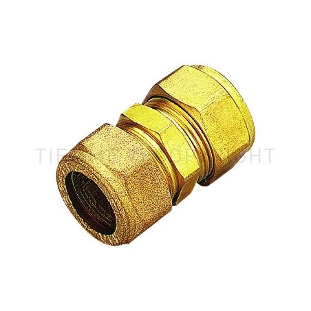 RACCORDO DIRITTO DOPPIO A COMPRES/OGIVA OT Ø 18 - 15 - 1101 TIEMME 1100046 1