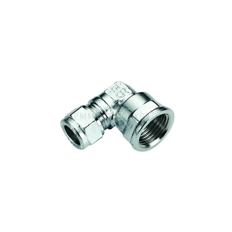 RACCORDO CURVO F CW602N CR A COMPRES/OGIVA OT Ø 15 X 1/2" - 1105CZC TIEMME 1130055 1